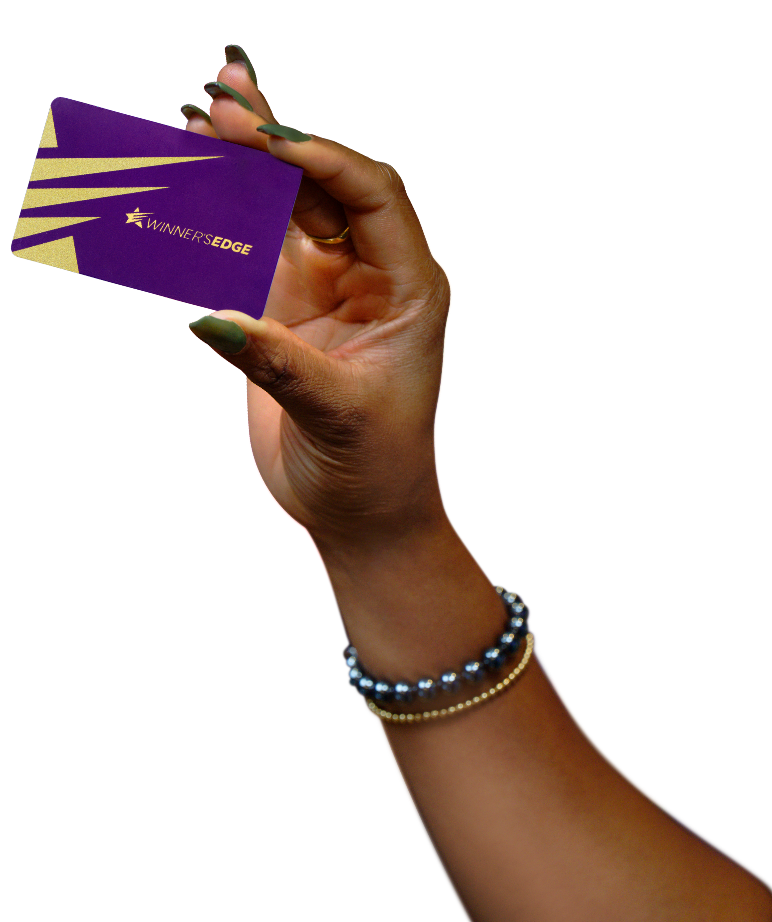 hand holding card  