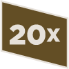 20X in the middle of brown parallelogram 