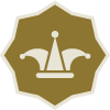 Fool’s cap in the middle of a gold polygon