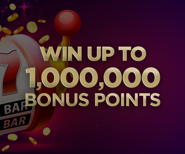 'Win Up To 1,000,000 Bonus Points' in the middle with a Winner’s Edge roulette type wheel in the background