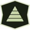 dark green octagon with a light green pyramid inside